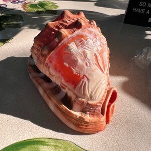Amazing Artisan Decorative Carved Cameo Conch Shell